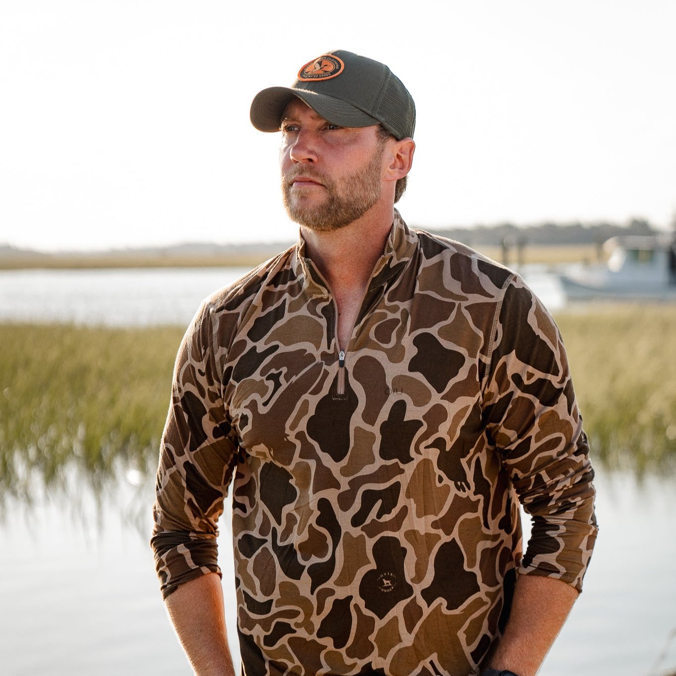 Core Layer 1/4 Zip Pullover Duck Camo