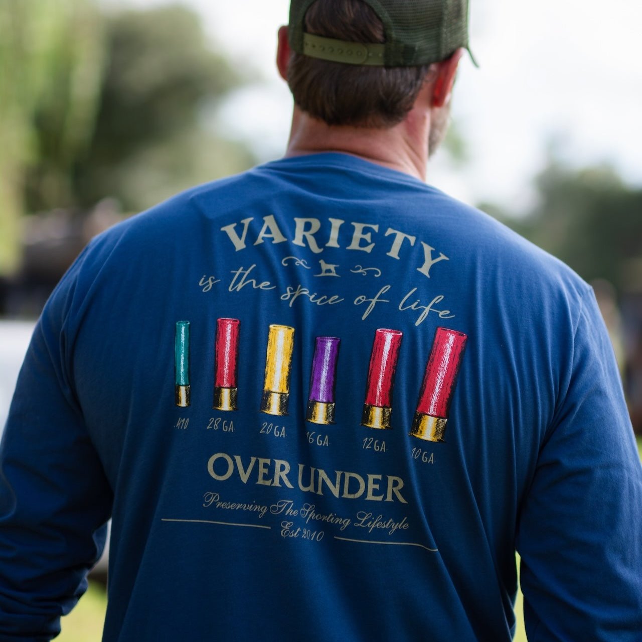 L S Shotgun Variety T Shirt Navy Over Under Clothing